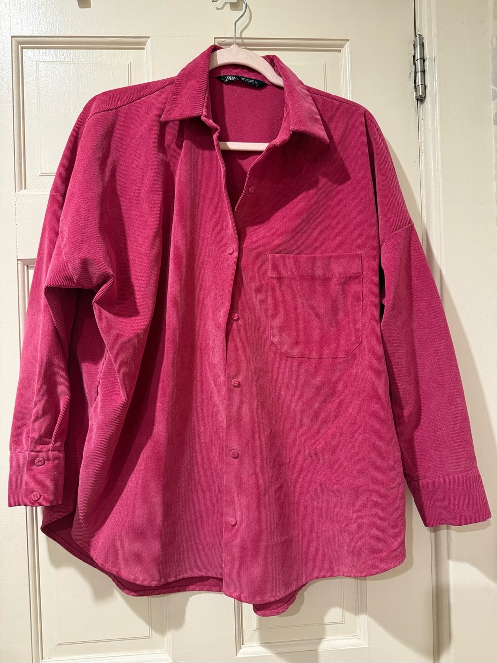 Zara Women’s  Button-Down Shirt in Fuchsia